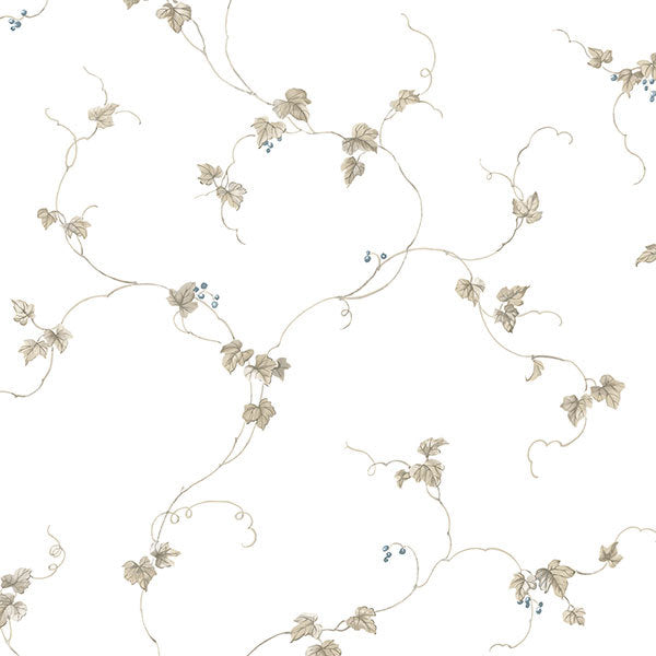 Blue Off White Berries Trail FK34436 Wallpaper