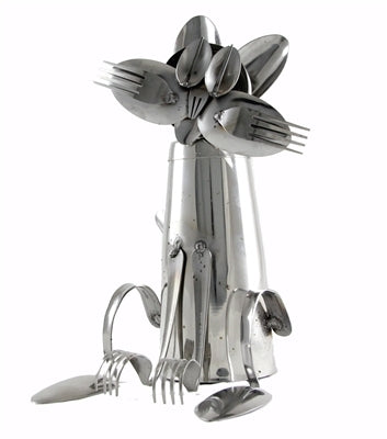 Fork and Spoon Cat Statue
