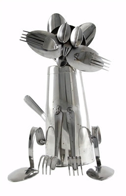 Fork and Spoon Cat Statue