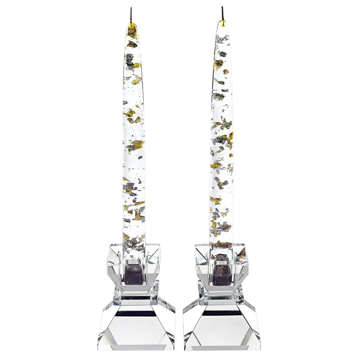 Silver Gold Fleck 8 in. Candle 1 Doz