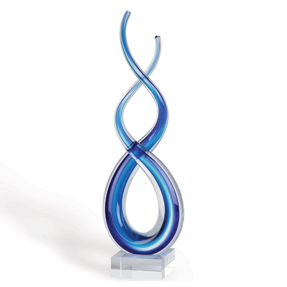 Murano Style Art Glass Deep Blue Sea Centerpiece