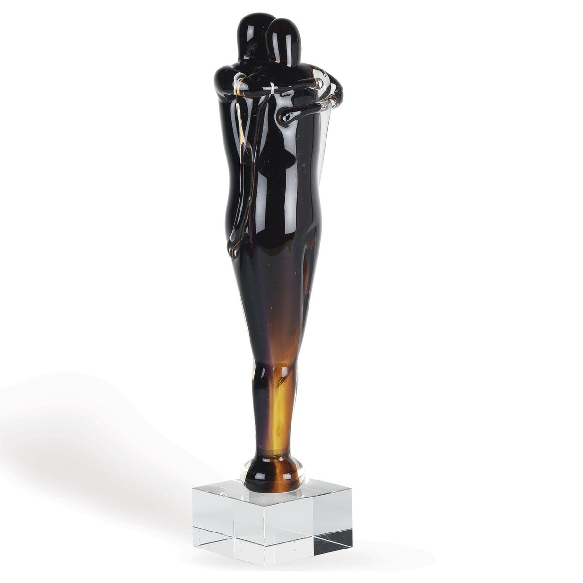 Couple Embracing Glass Sculpture