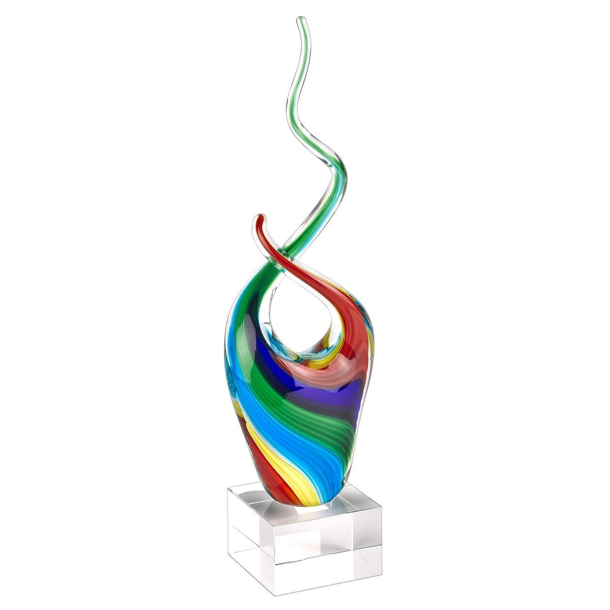 Rainbow Murano Style Abstract Centerpiece