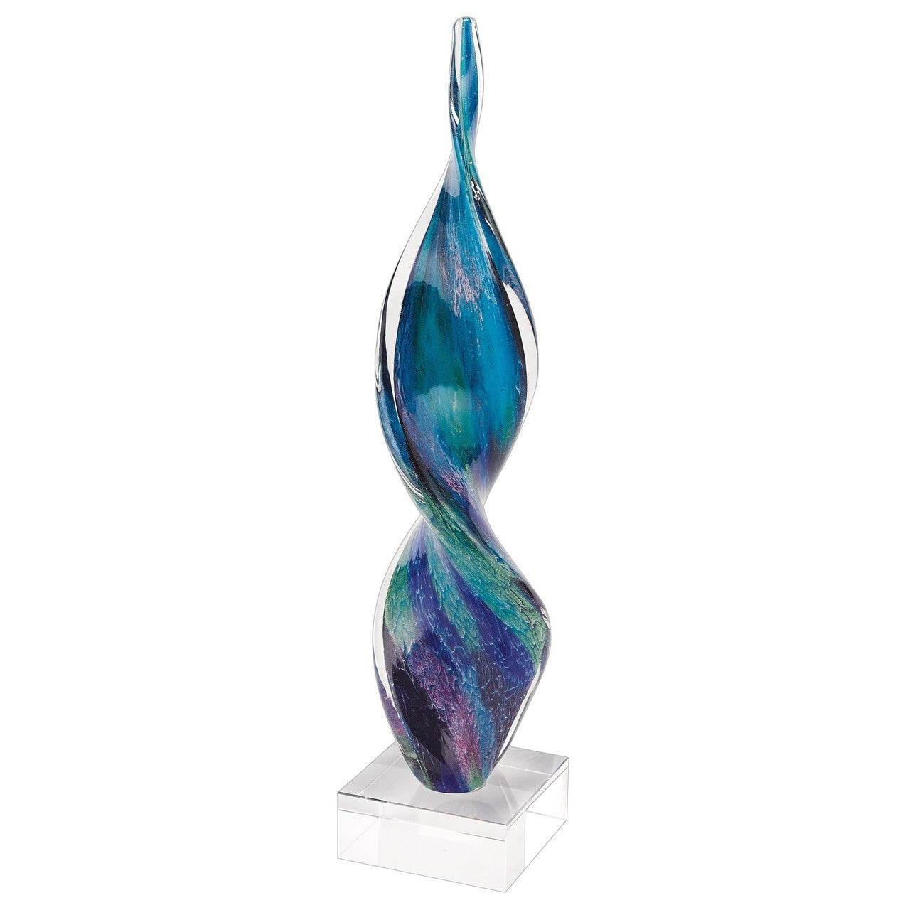 Murano Style Glass Firestorm Corkscrew Centerpiece