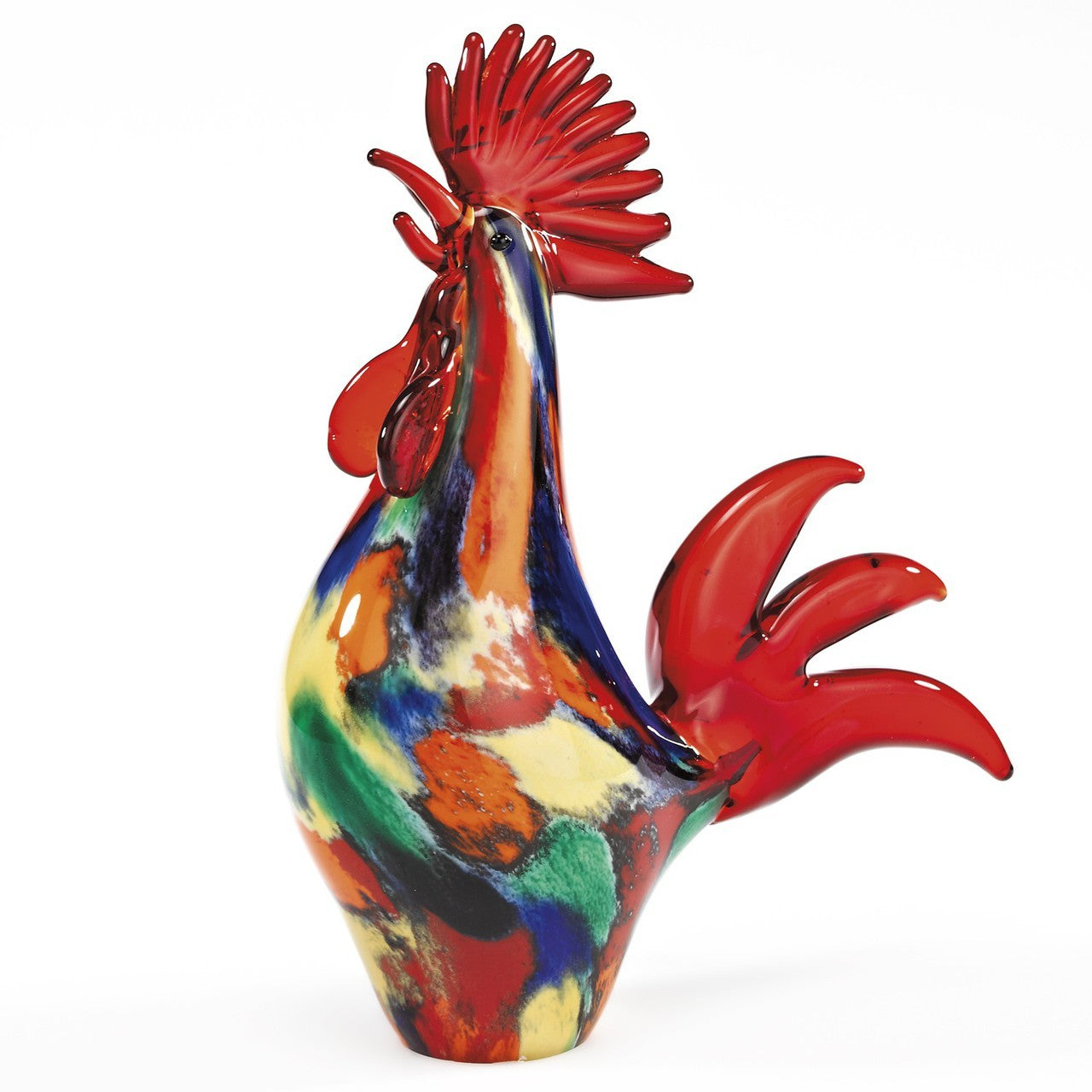 Murano Style Artistic Glass 11 inch Rooster