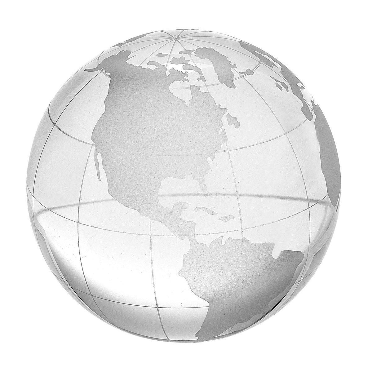 Crystal Globe Paperweight 4 in