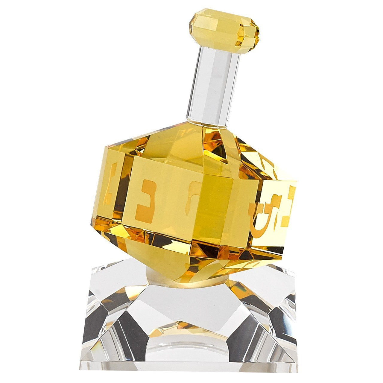 Amber Crystal Dreidel On Stand