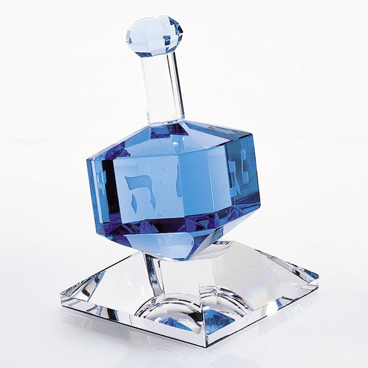 Cobalt Glass Dreidel On Stand