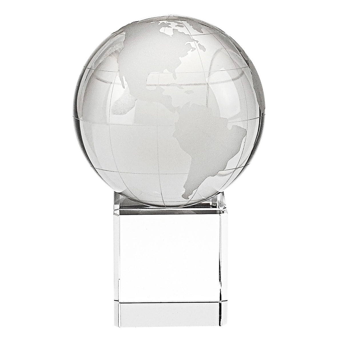 Clear Asian Globe With A Scope Base Glass Art