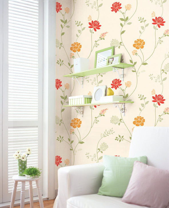 Floral Contact Paper Shelf Liner HEM05GP