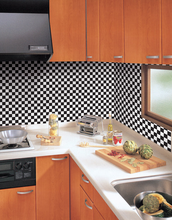 Checkered Tile Contact Paper Shelf Liner HEM20GP