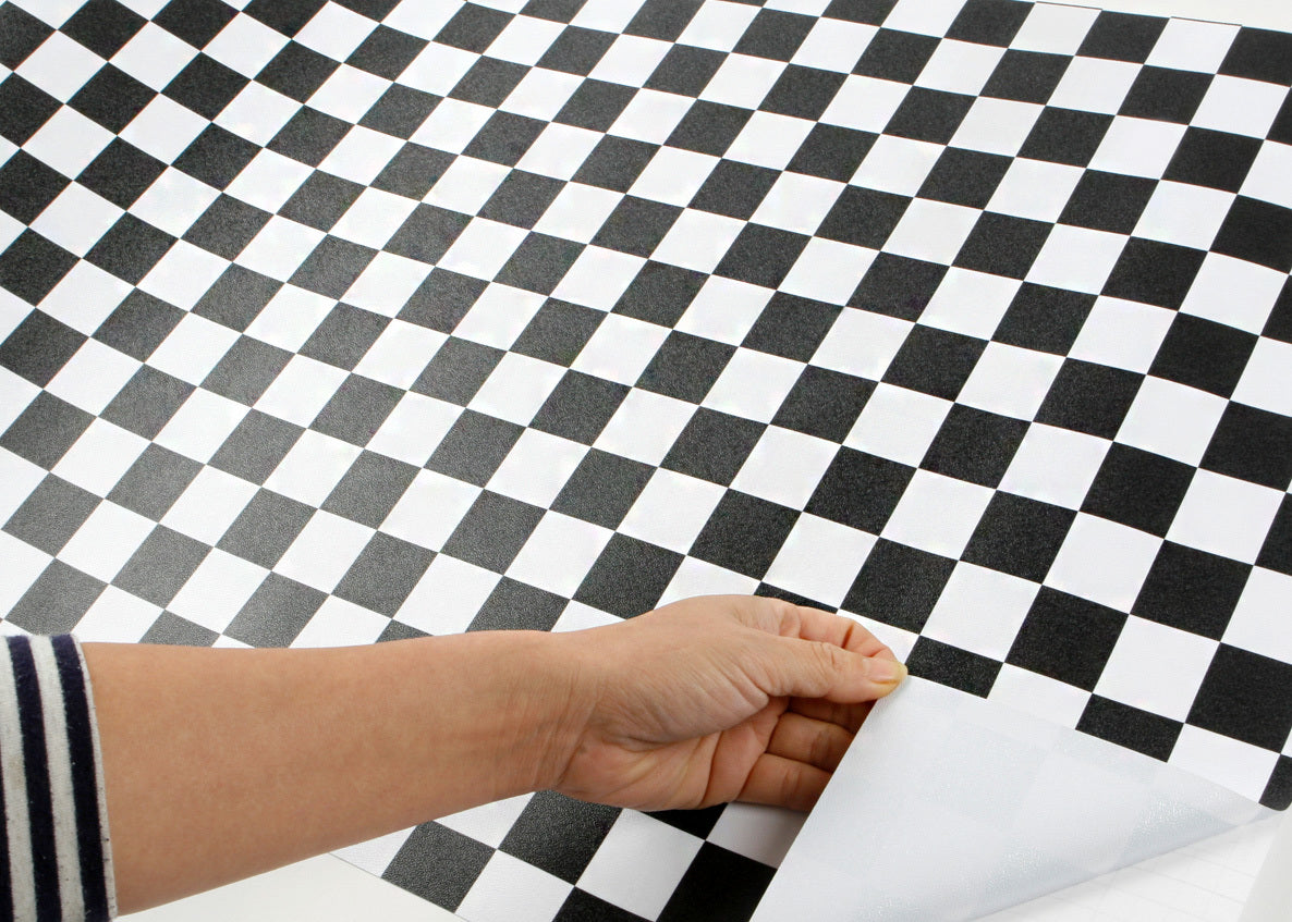 Checkered Tile Contact Paper Shelf Liner HEM20GP