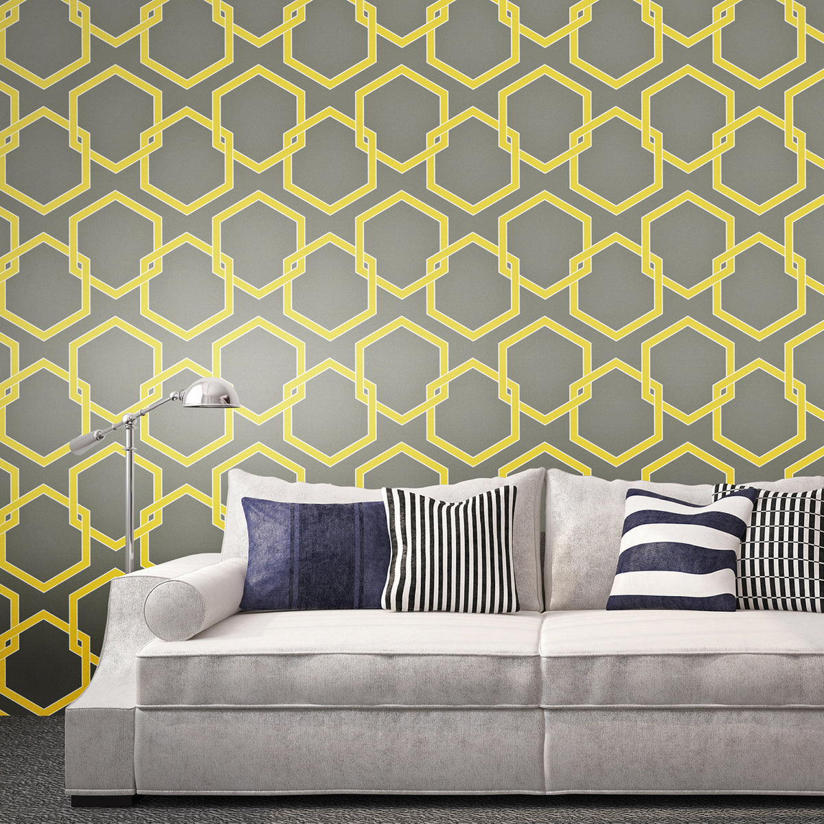 Citron HO047 Honeycomb Self-Adhesive Wallpaper