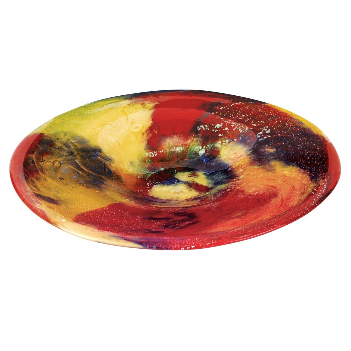 Murano Style  Glass Firestorm Centerpiece Platter