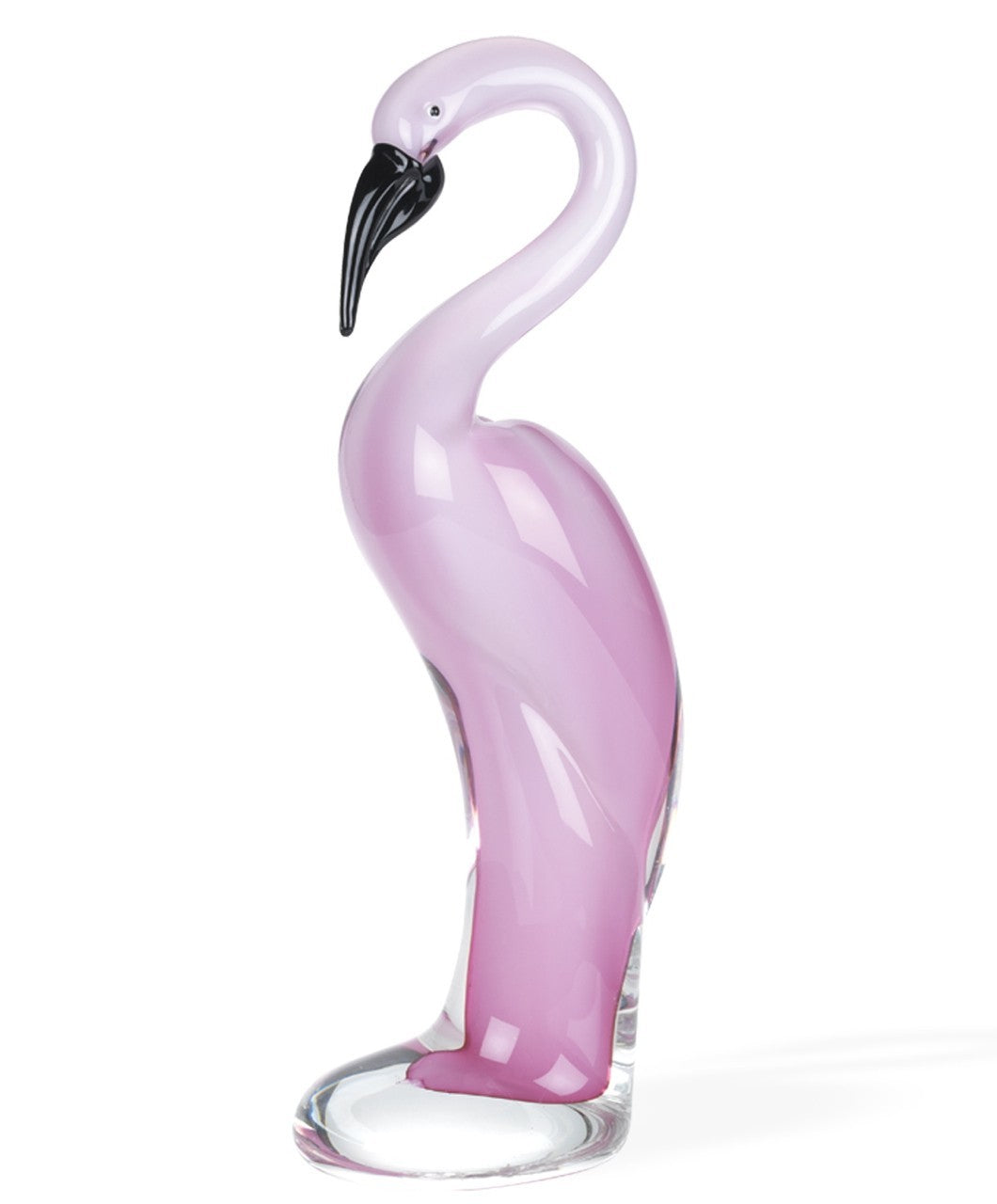 Murano Style Pink Flamingo Glass Art