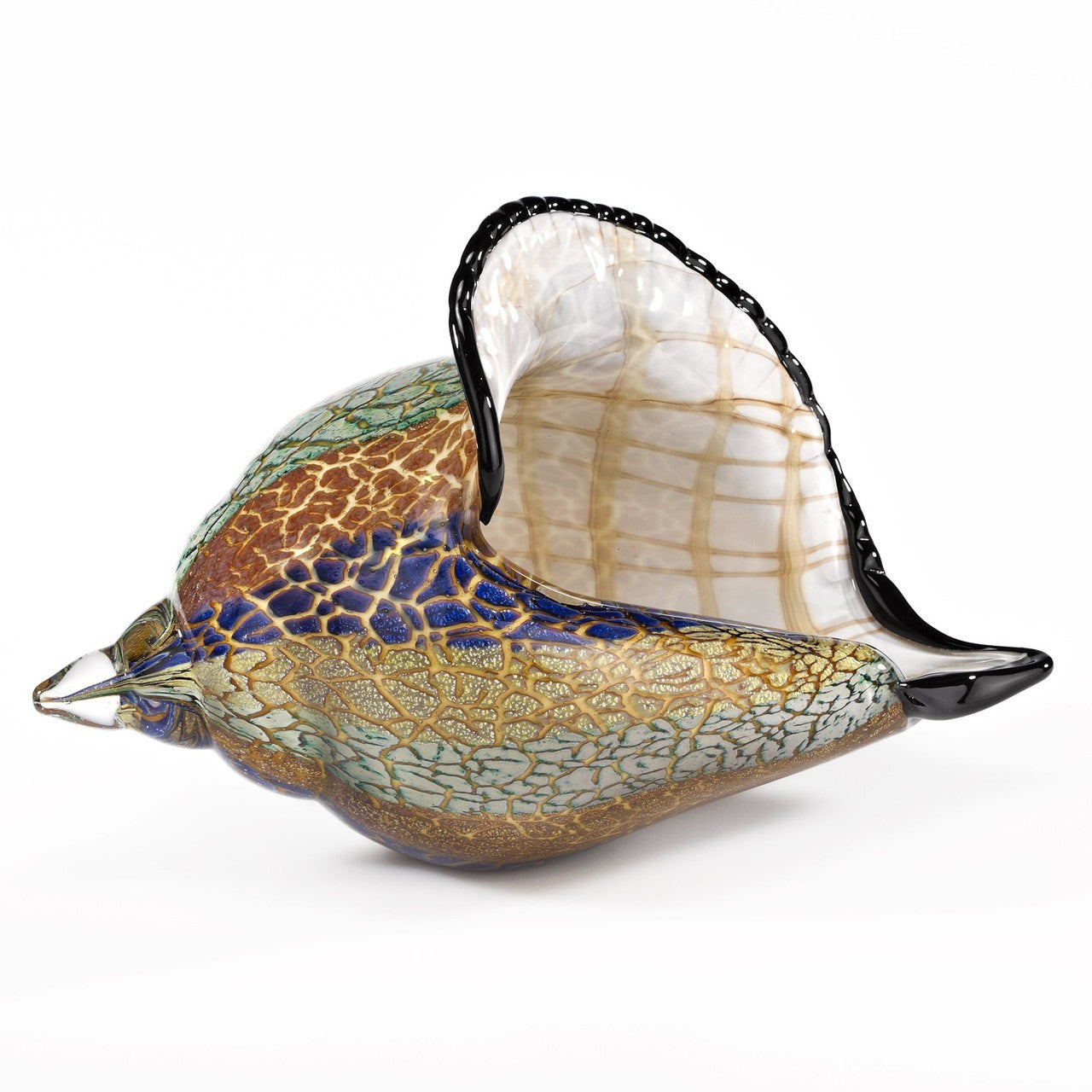 Murano Style Artistic Glass Large Conch Shell