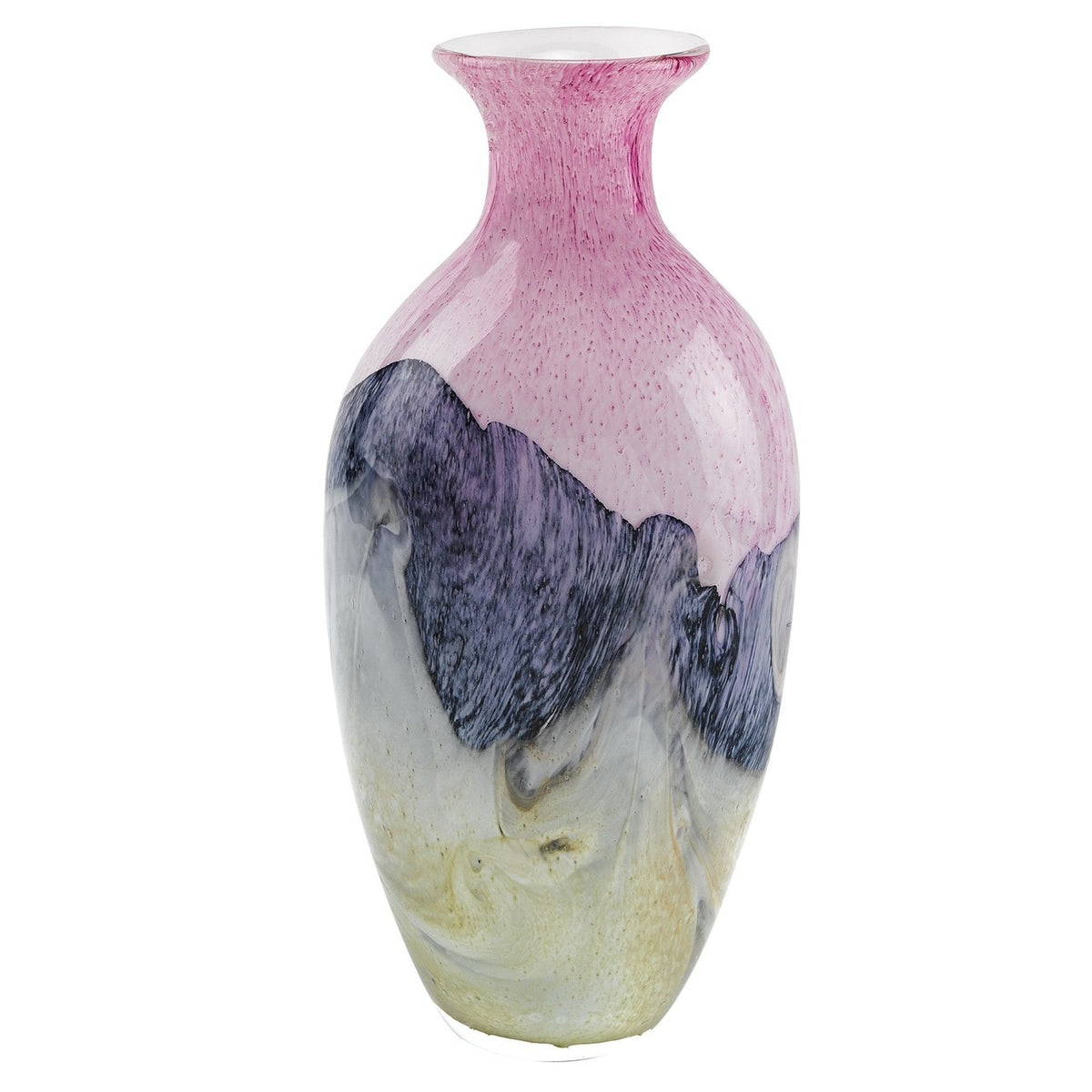 Murano Style Art Glass Pink Sky Vase