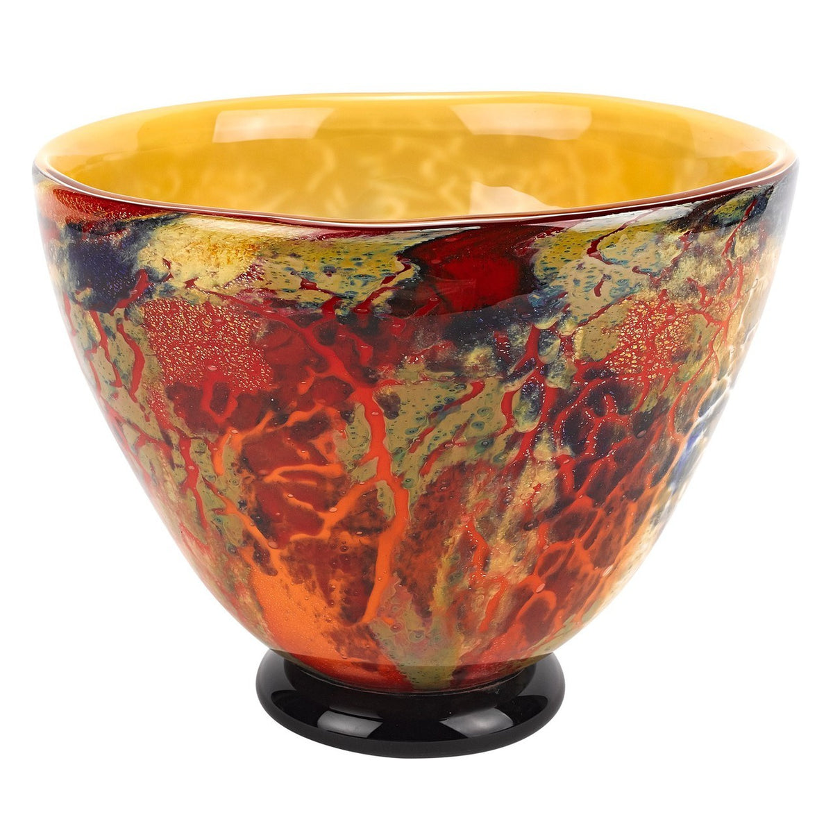 Firestorm Murano Style Art Glass Bowl
