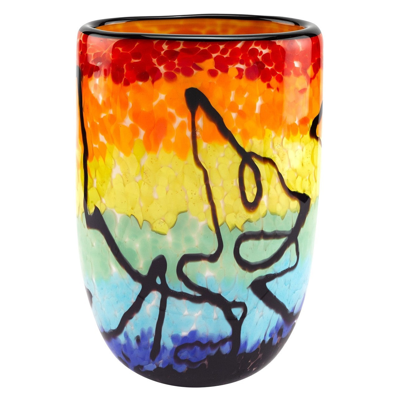 Allura Colorful Murano Style Glass Oval Vase