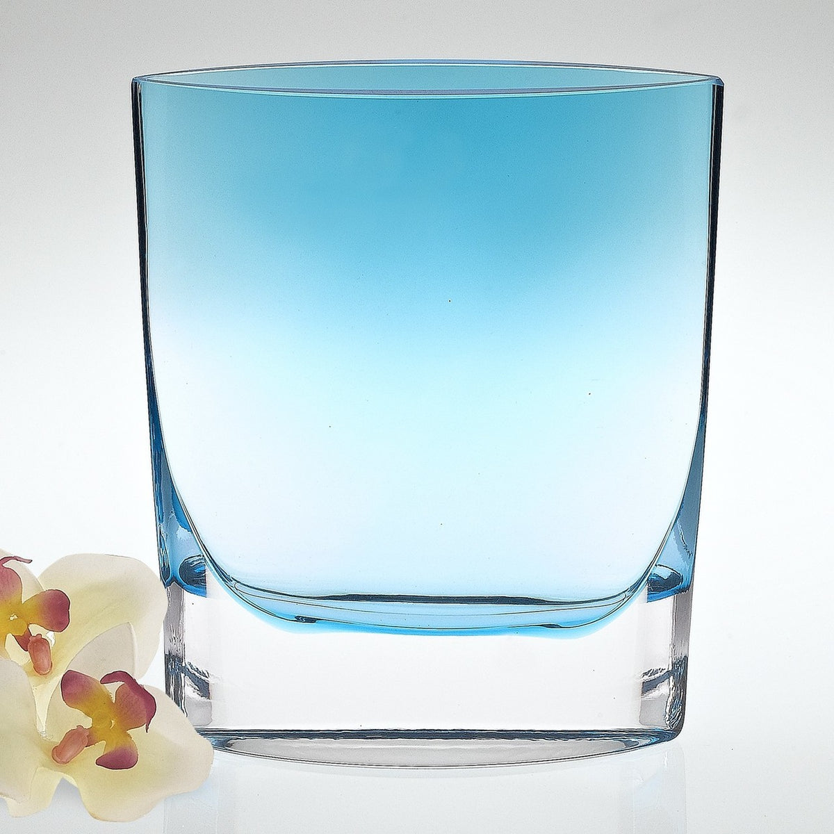 Samantha Aqua European Glass Vase