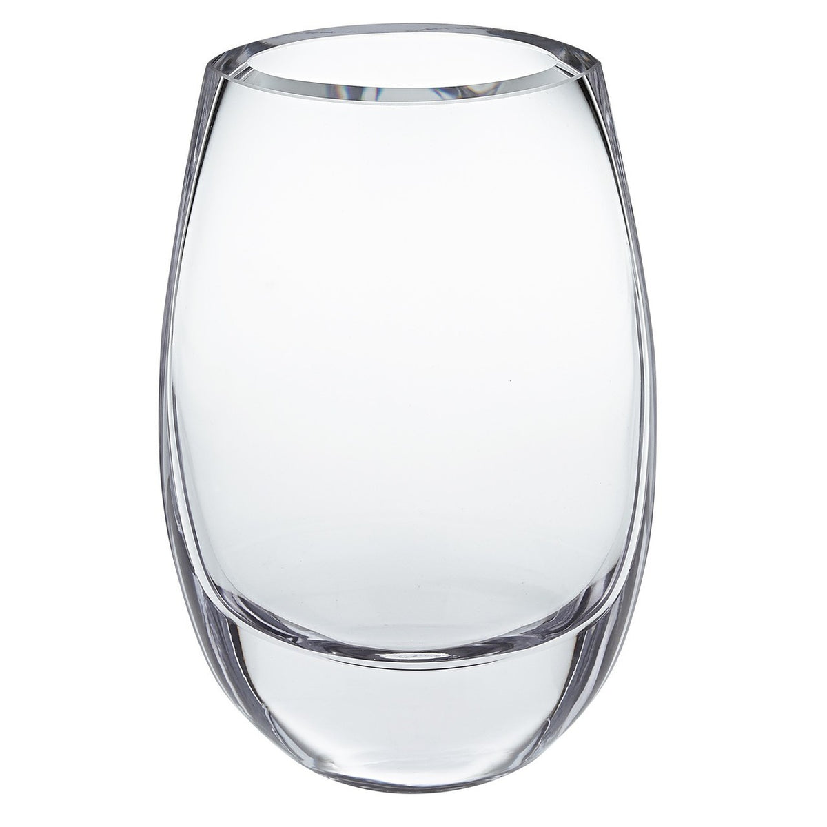 Crescendo European Mouth Blown Oval Vase