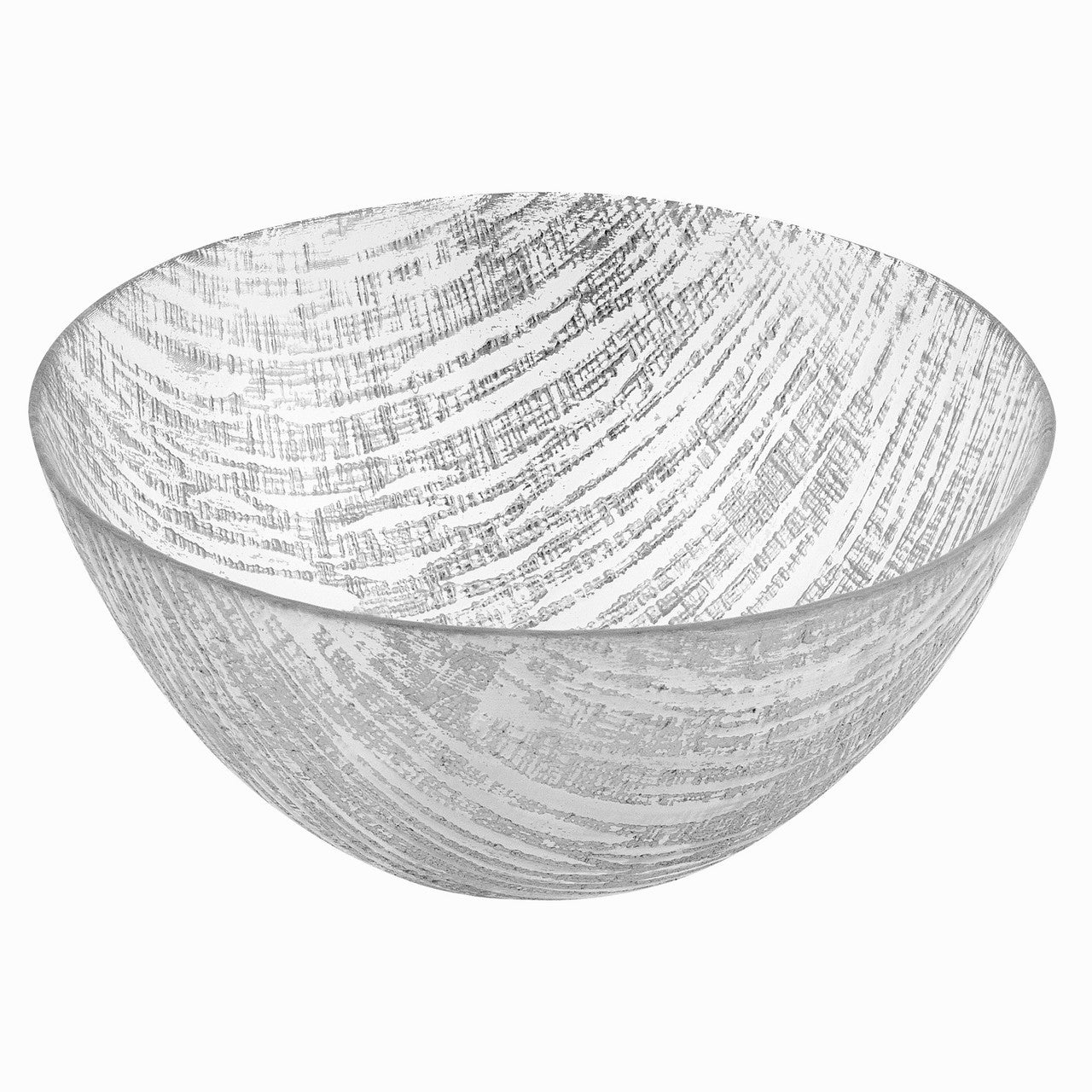 Silver Lines Handcrafted Glass Bowl