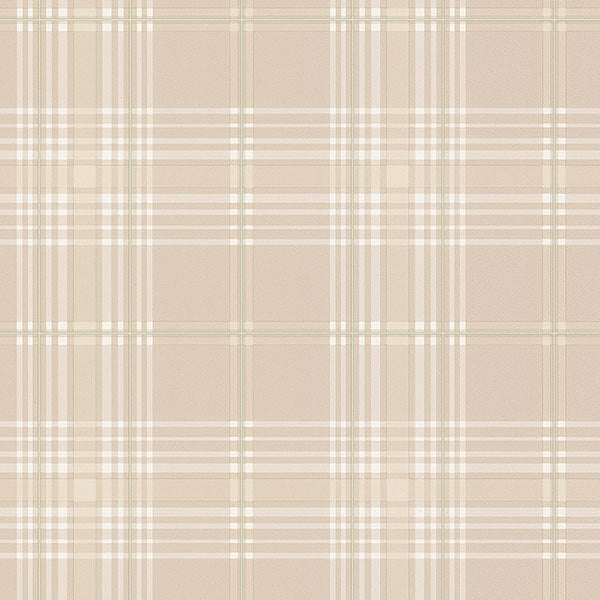 Beige Green Plaid KV27421 Wallpaper