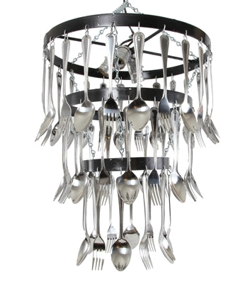 Round Bar Three Tier Fork and Spoon Chandelier