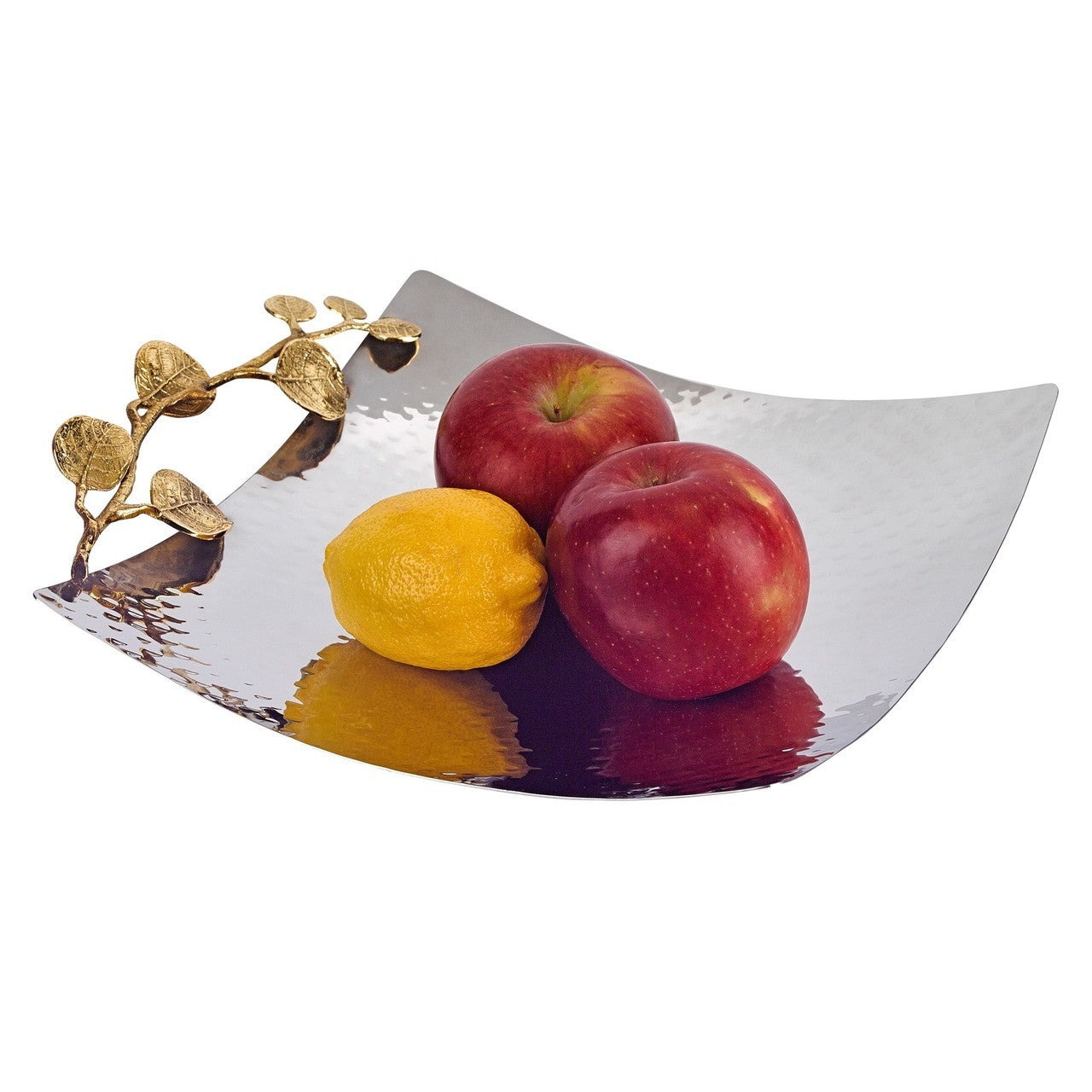 Petals Square Stainless Steel and Brass Platter