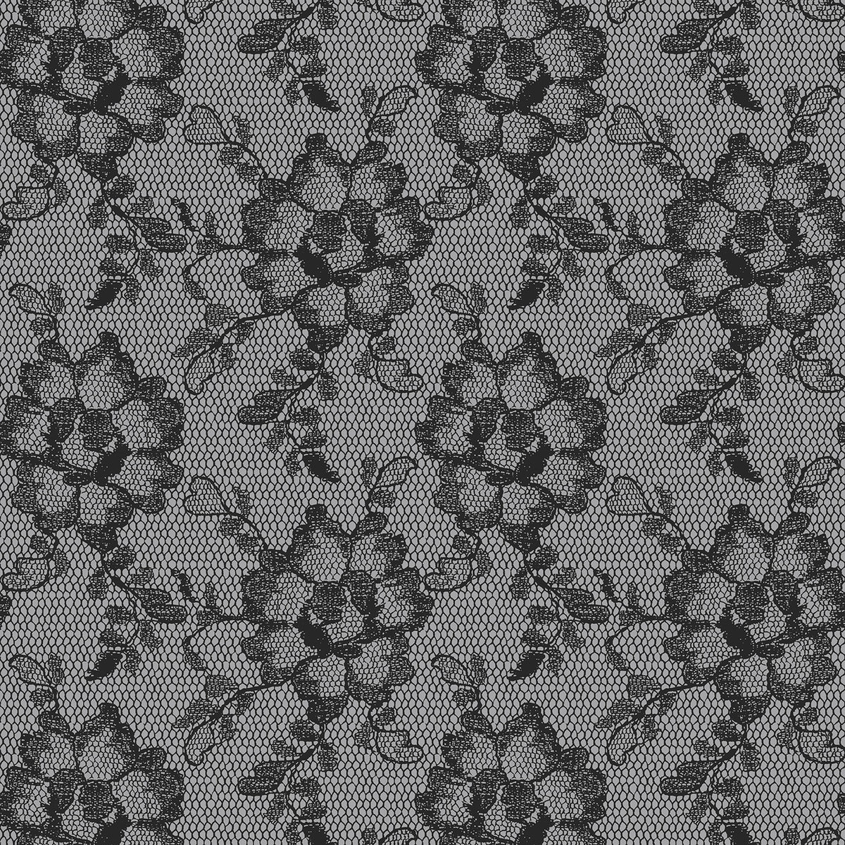 Smokey Black Lace Textured LA076 Wallpaper