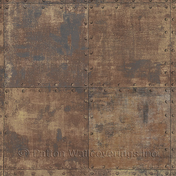Brown Metal Tile LL36228 Wallpaper