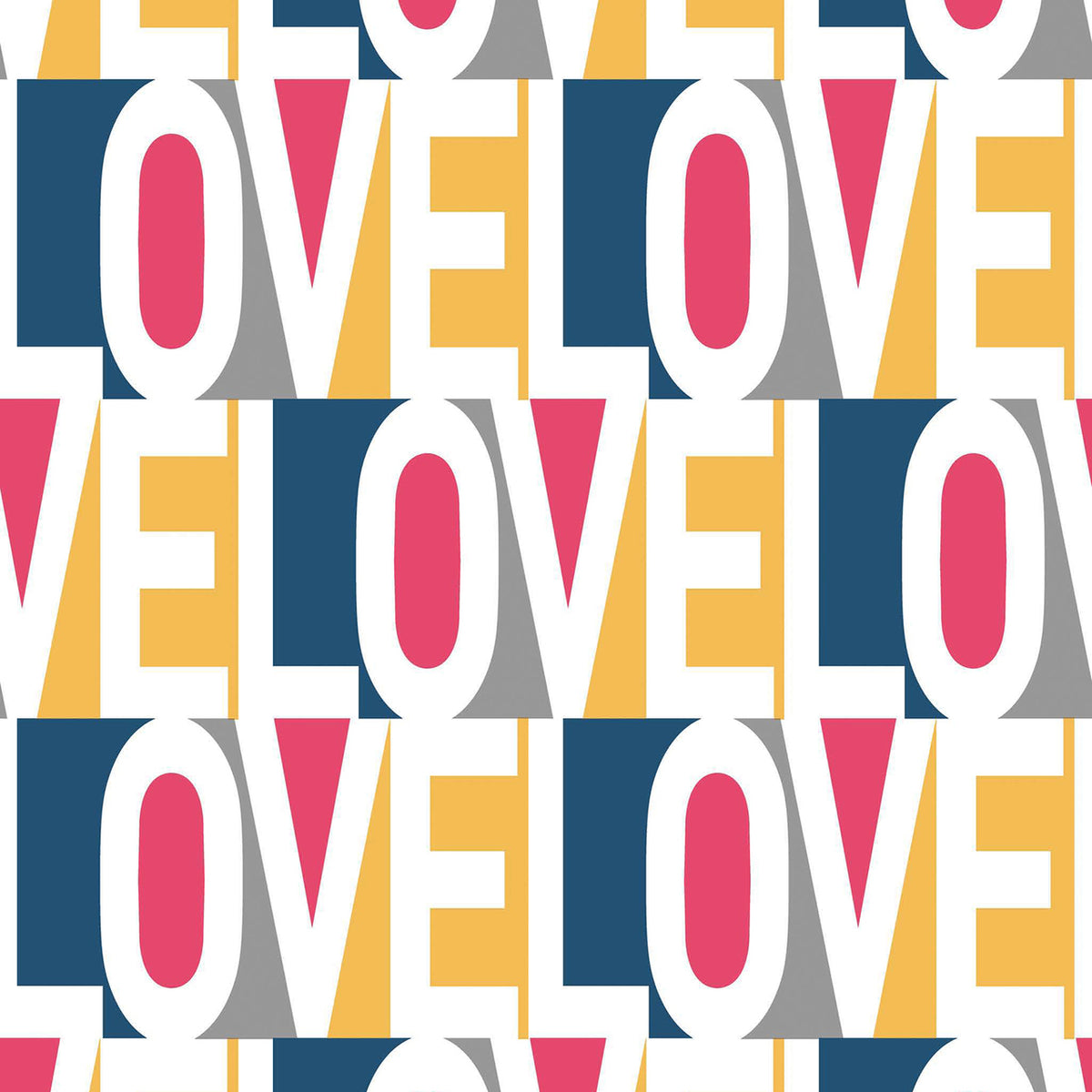 Love Pink Blue LO402 Wallpaper