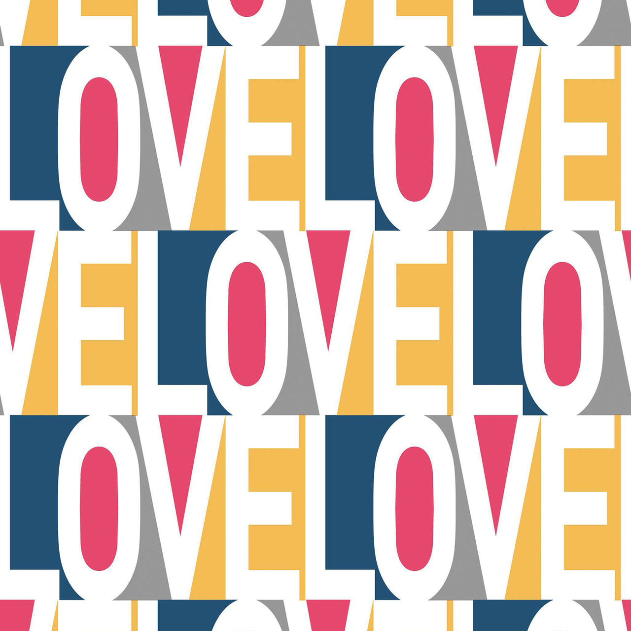 Love Pink Blue LO402 Wallpaper