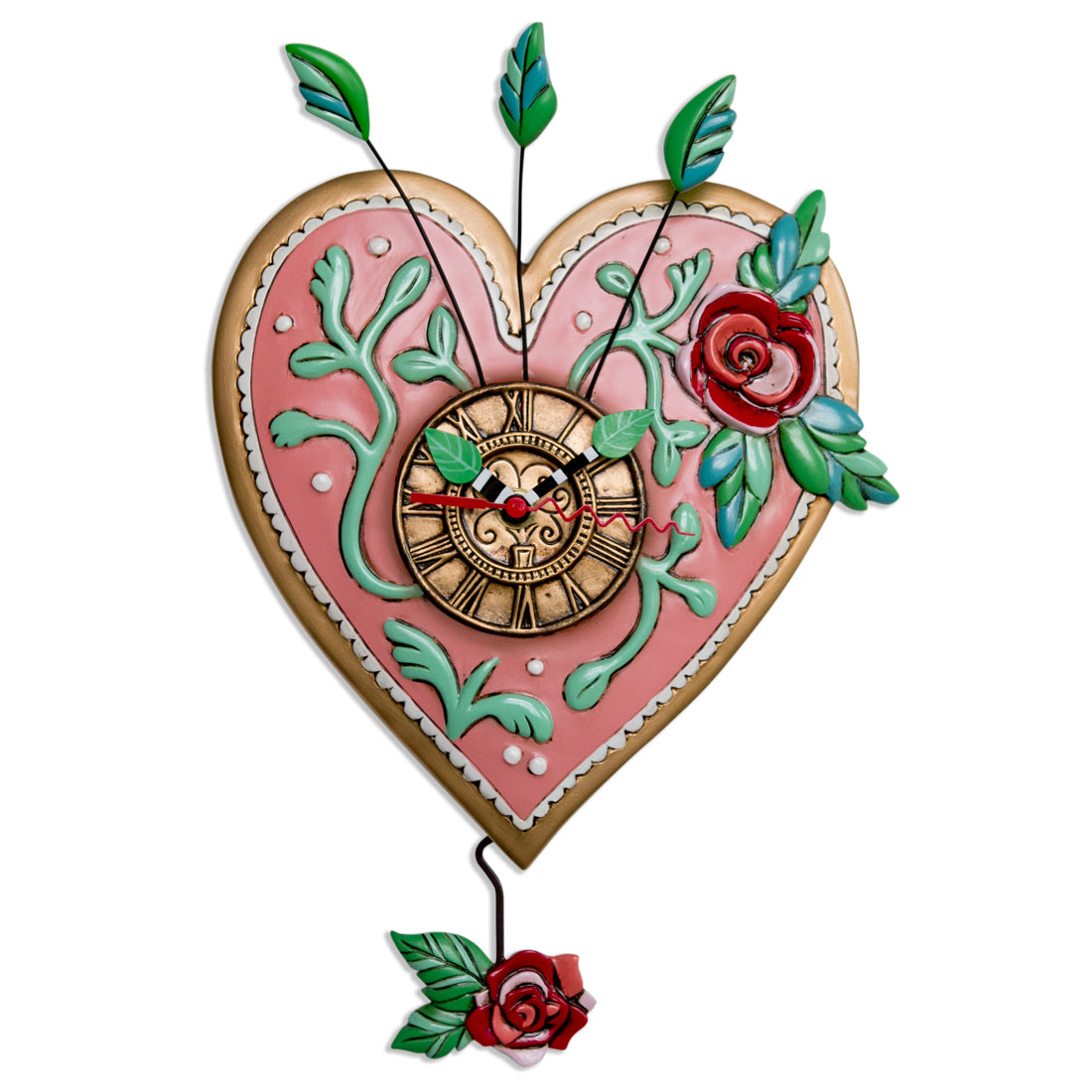 Love Blooms Heart Clock  Wall Clock