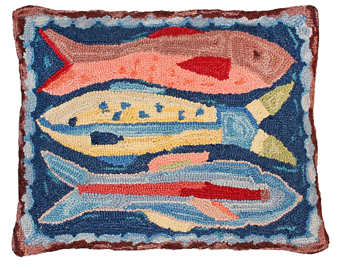 NCU-795 Swimming Fish Hooked Pillow (Size Options) Decorative Pillow