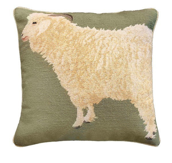 Angora Goat 18x18 Needlepoint Pillow