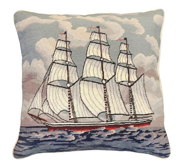 Square Rigger 18x18 Needlepoint Pillow
