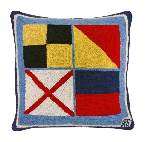 Nautical Love 18x18 Hooked Pillow