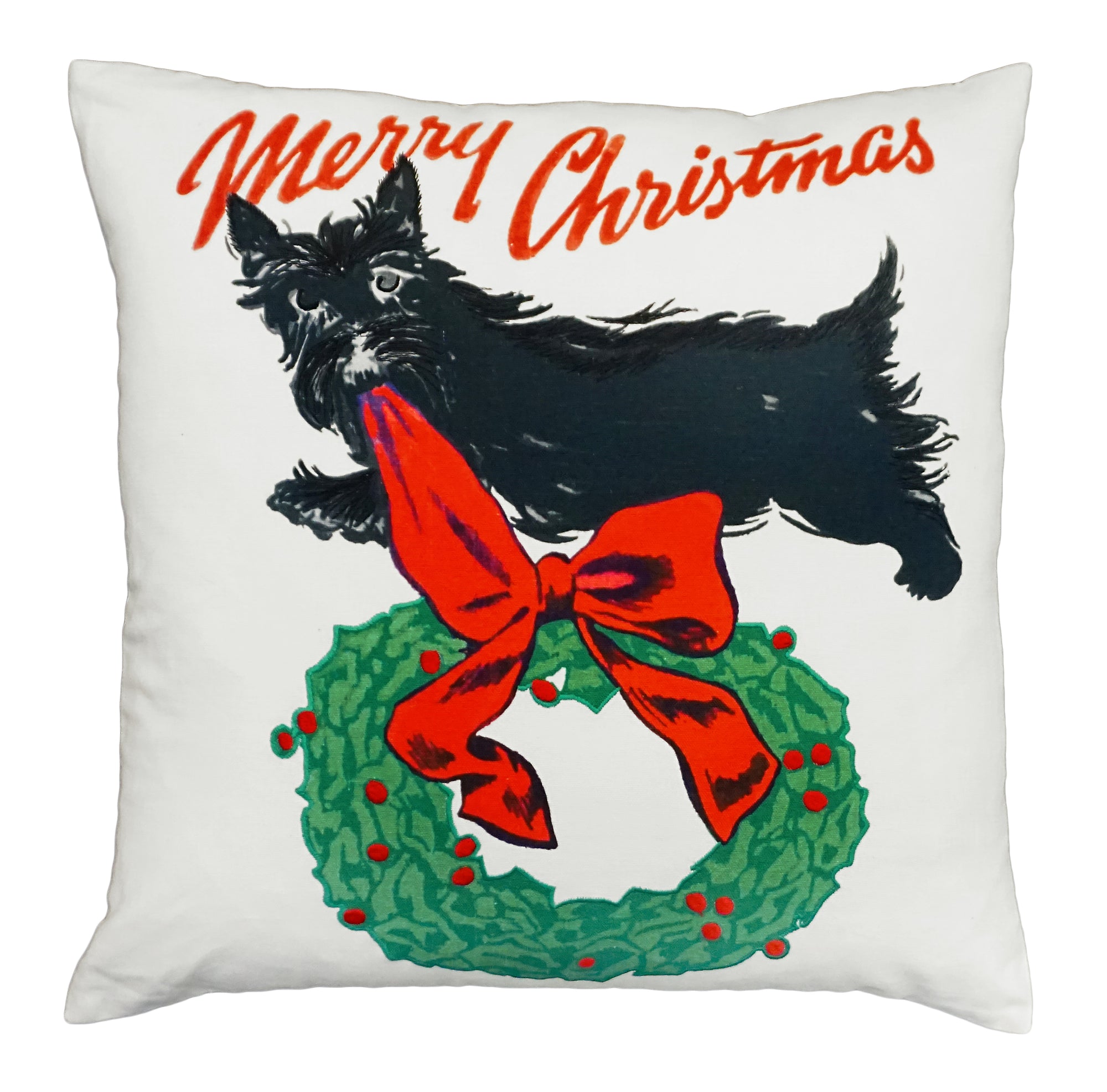 NPE036 Scottie Christmas Decorative Pillow