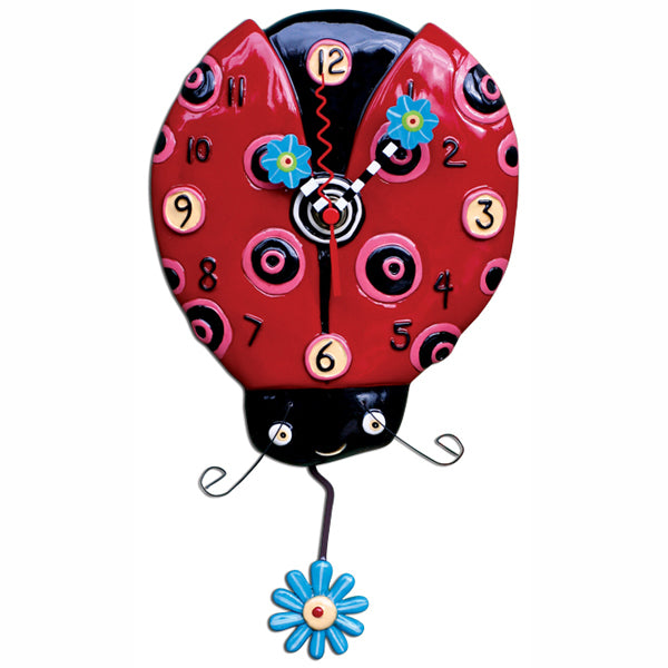 Dotted Ladybug Clock Art by Allen Designs
