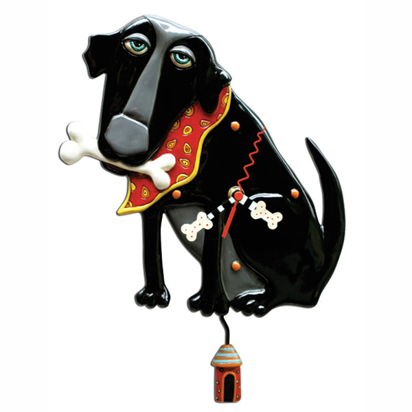 Parker Black Dog Clock Art by Allen Designs