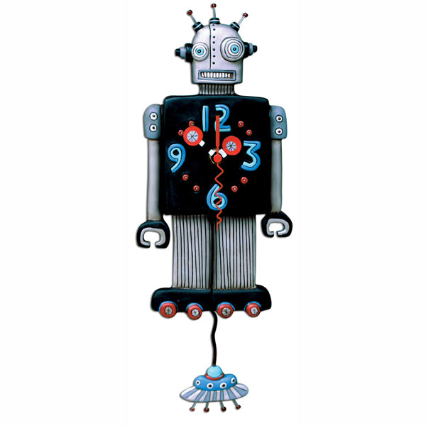 Roboto Robot Space Age Clock Art by Allen Designs