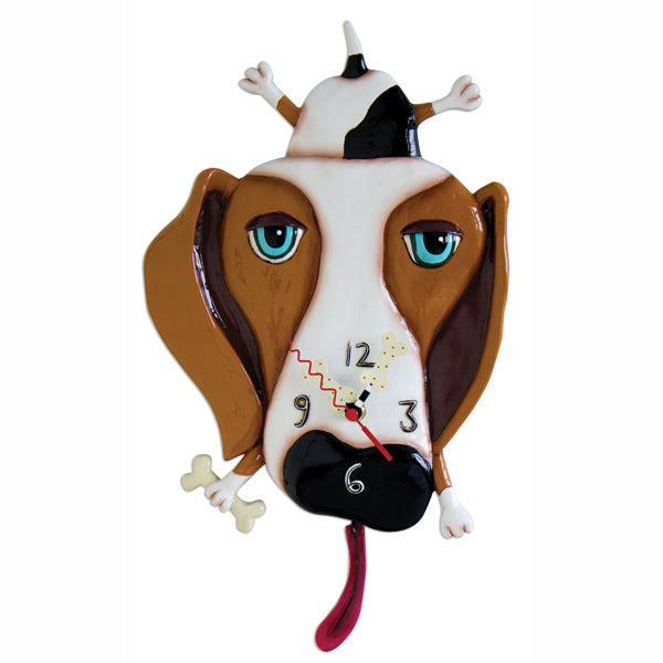 Buckley Upside Down Dog Clock Art by Allen Designs