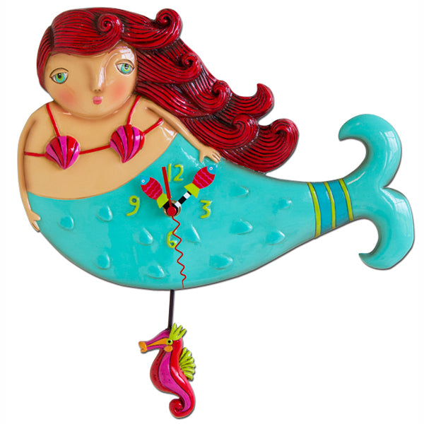 Mermaid Ruby Clock Art by Allen Designs