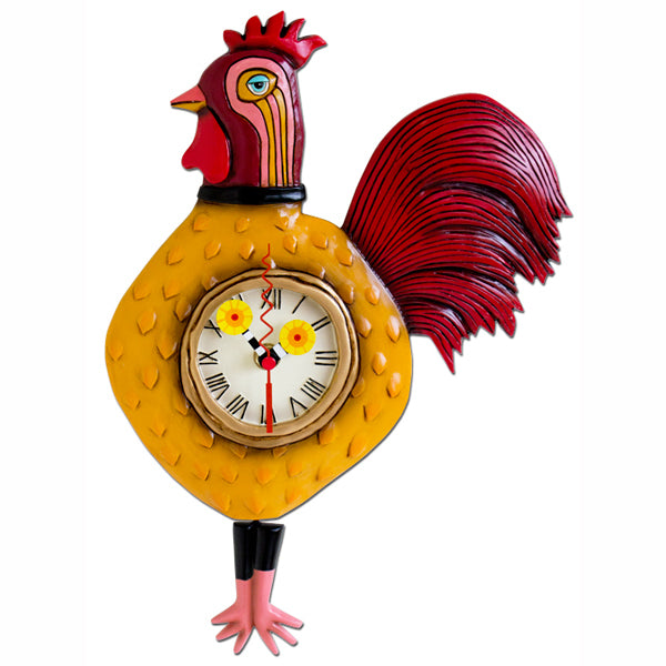 CockaDoodle Yellow Chicken Clock Art by Allen Designs