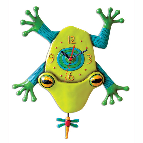 Big Croak Colorful Frog Clock Art by Allen Designs