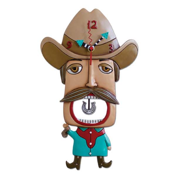 Mustache Amigo Cowboy Wall Clock