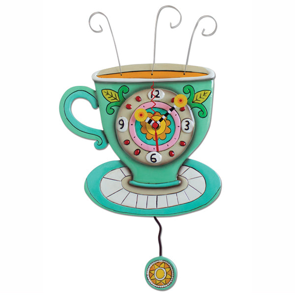 Sunny Cup Teacup Clock Art by Allen Designs