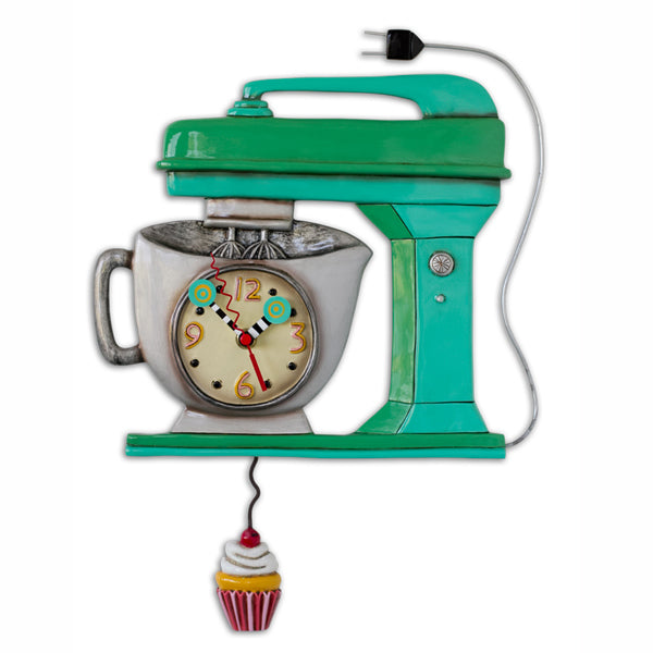 Green Vintage Mixer Clock Art by Allen Designs