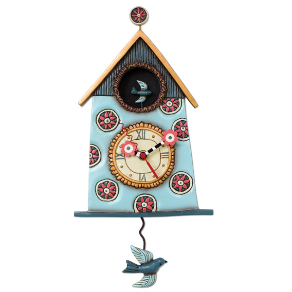 Sweet Nesting Birdhouse Clock Art by Allen Designs